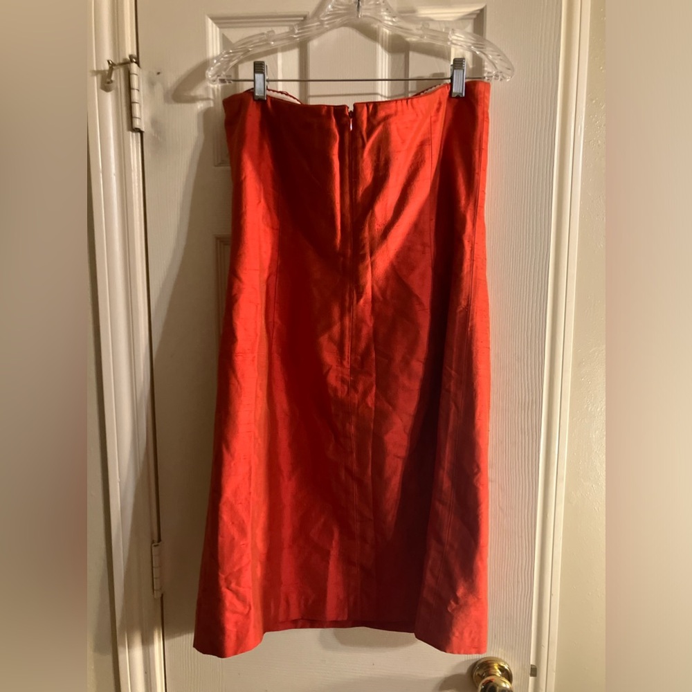 Dana Bachman silk blend orange strapless dress